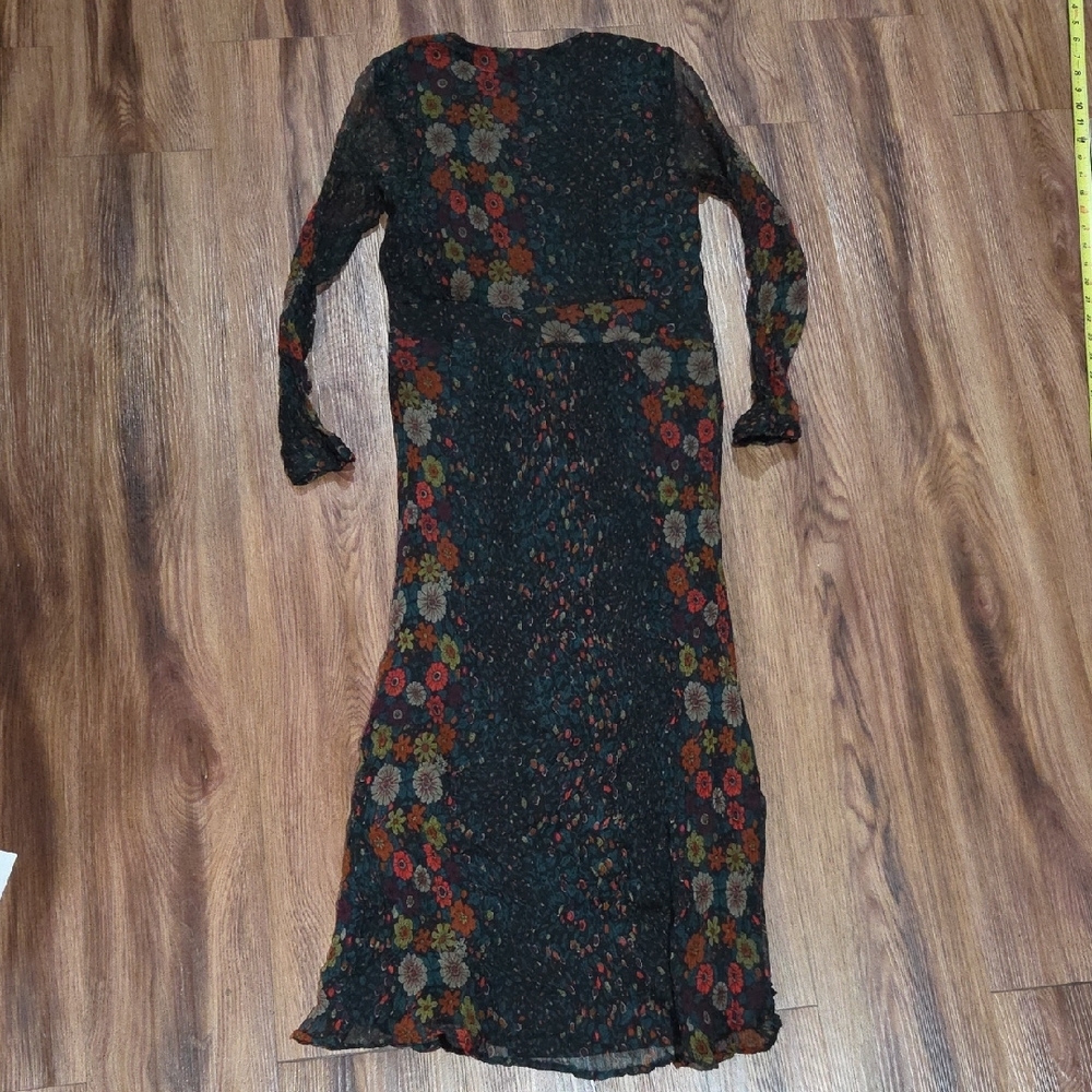 Maison Hotel Elegant Floral Long Sleeve Dress Size Small - Picture 8 of 9